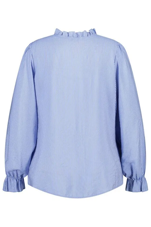 Gestreepte blouse met volants