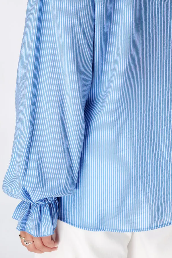 Gestreepte blouse met volants
