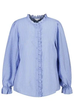 Gestreepte blouse met volants