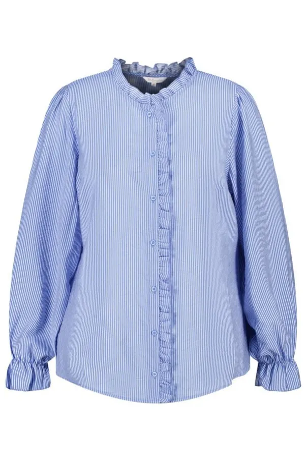 Gestreepte blouse met volants