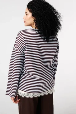 Gestreepte lange mouwen top