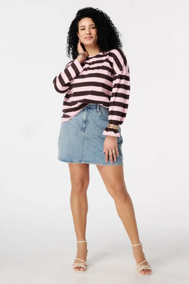 Gestreepte lange mouwen top