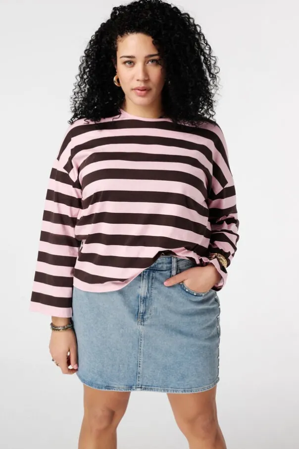 Gestreepte lange mouwen top