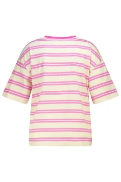 Gestreept t-shirt met tekst