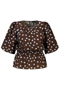 Getailleerde blouse met polka dot