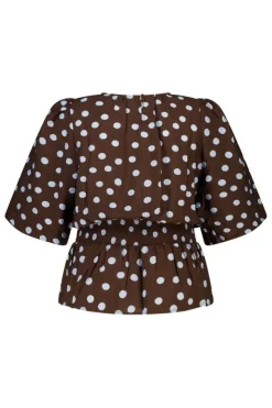 Getailleerde blouse met polka dot