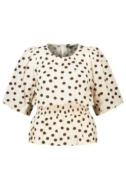 Getailleerde blouse met polka dot