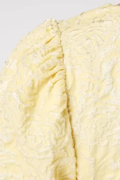 Jacquard blouse met pofmouwen