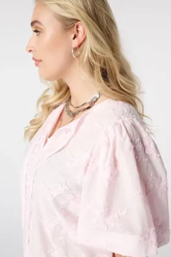 Katoenen blouse met borduursel