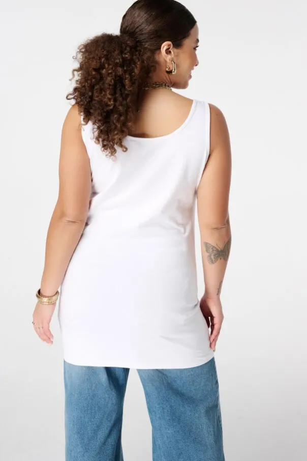 Katoenen extra lange singlet