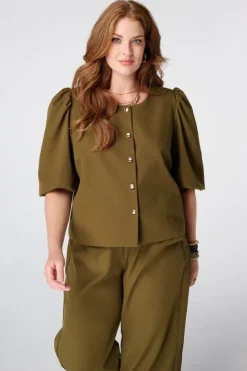 Korte blazer met pofmouw