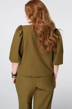 Korte blazer met pofmouw