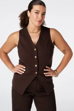 Lang denim gilet