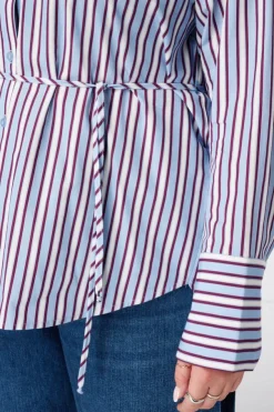 Lange gestreepte blouse