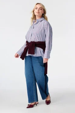 Lange gestreepte blouse