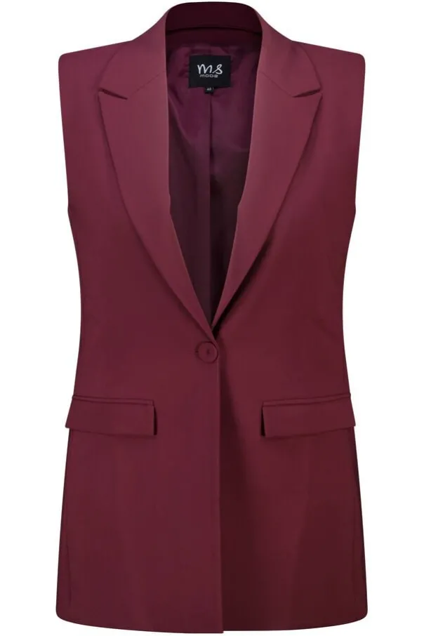 Lang gilet met knoopsluiting