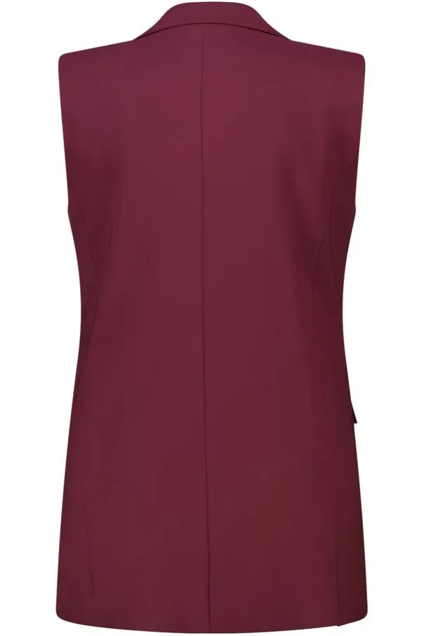 Lang gilet met knoopsluiting