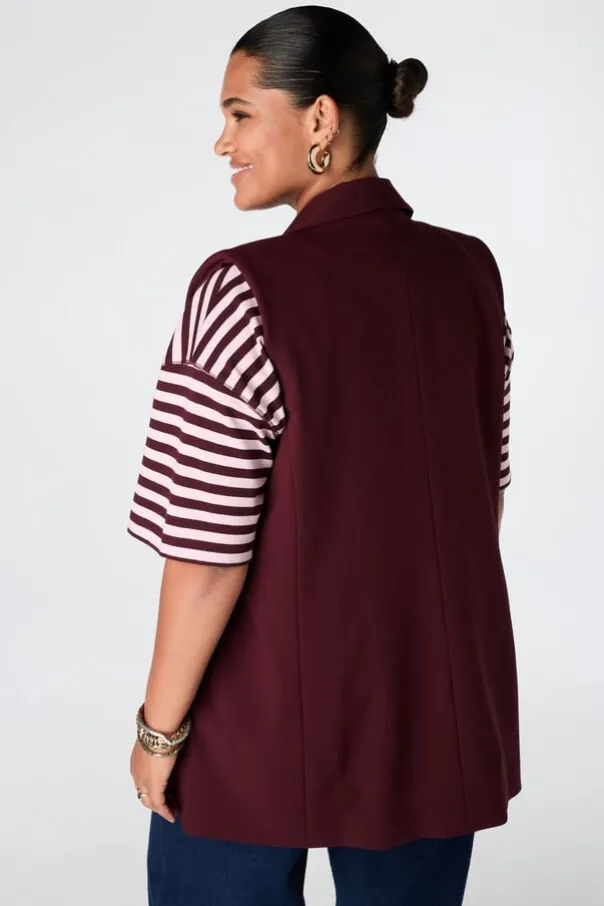 Lang gilet met knoopsluiting