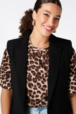 Lang gilet met knoopsluiting