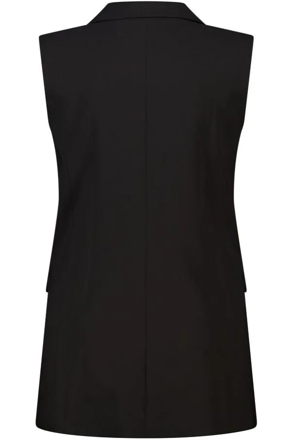 Lang gilet met knoopsluiting