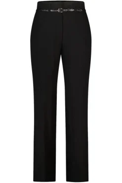 Linnen look broek met ceintuur