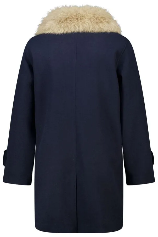Manteljas met faux fur kraag