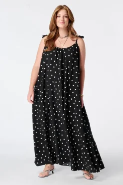 Maxi polka dot jurk