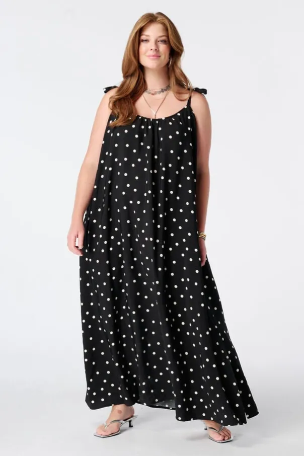 Maxi polka dot jurk