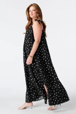 Maxi polka dot jurk