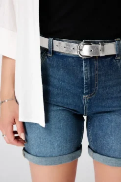 Metallic riem met gesp
