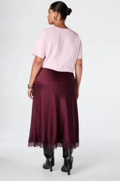 Midi rok in satijnlook