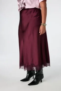 Midi rok in satijnlook