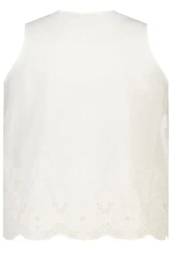 Mouwloze blouse met borduursel