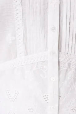 Mouwloze blouse met borduursel