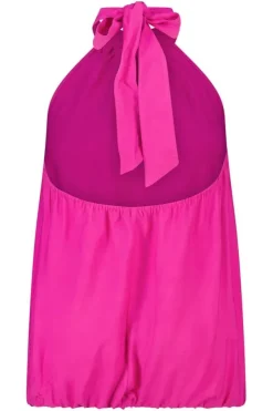 Mouwloze blouse met hoge hals