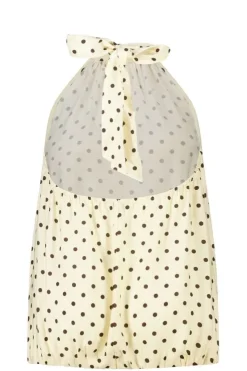 Mouwloze blouse met hoge hals