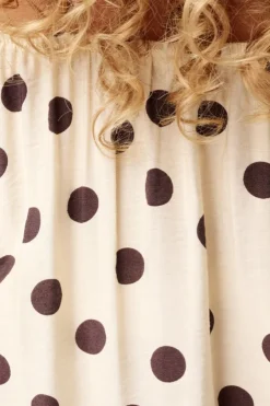 Off-shoulder blouse met polka dot