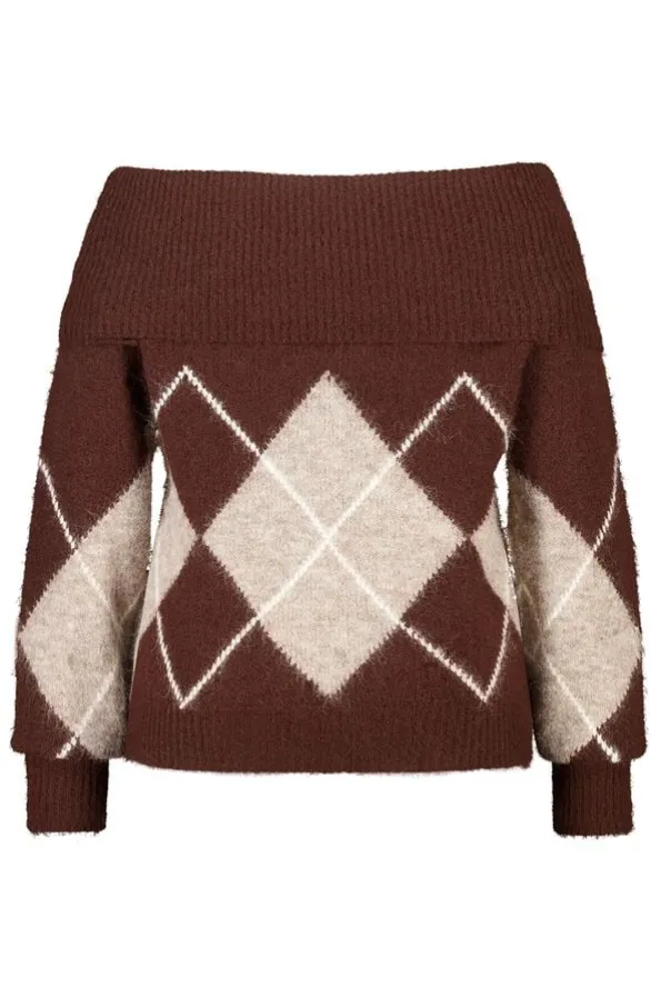 Off shoulder trui