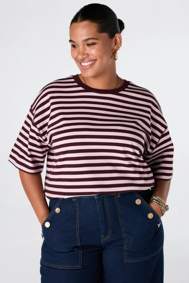 Oversized gestreept t-shirt
