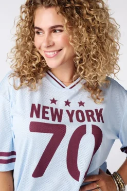 Oversized jersey met sportieve print