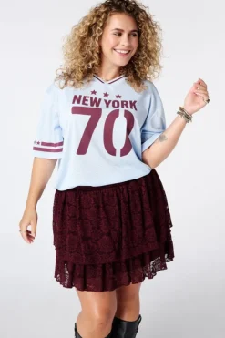 Oversized jersey met sportieve print