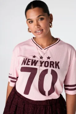 Oversized jersey met sportieve print
