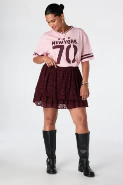Oversized jersey met sportieve print