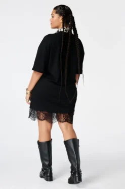 Oversized jurk met kant