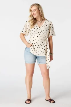 Overslag blouse met polka dot