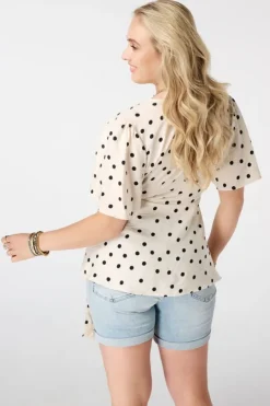 Overslag blouse met polka dot