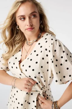 Overslag blouse met polka dot