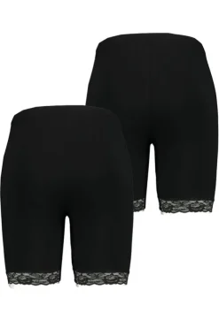 2 - pack korte legging met kant