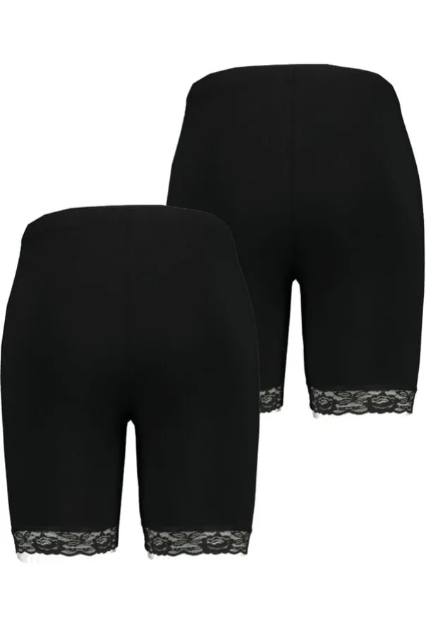 2 - pack korte legging met kant