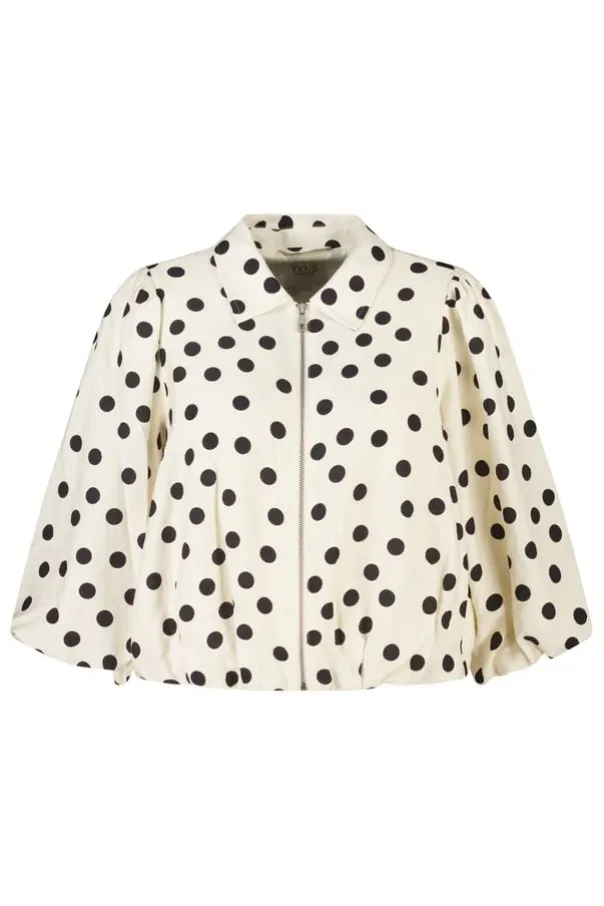 Polka dot jasje met korte pofmouwen